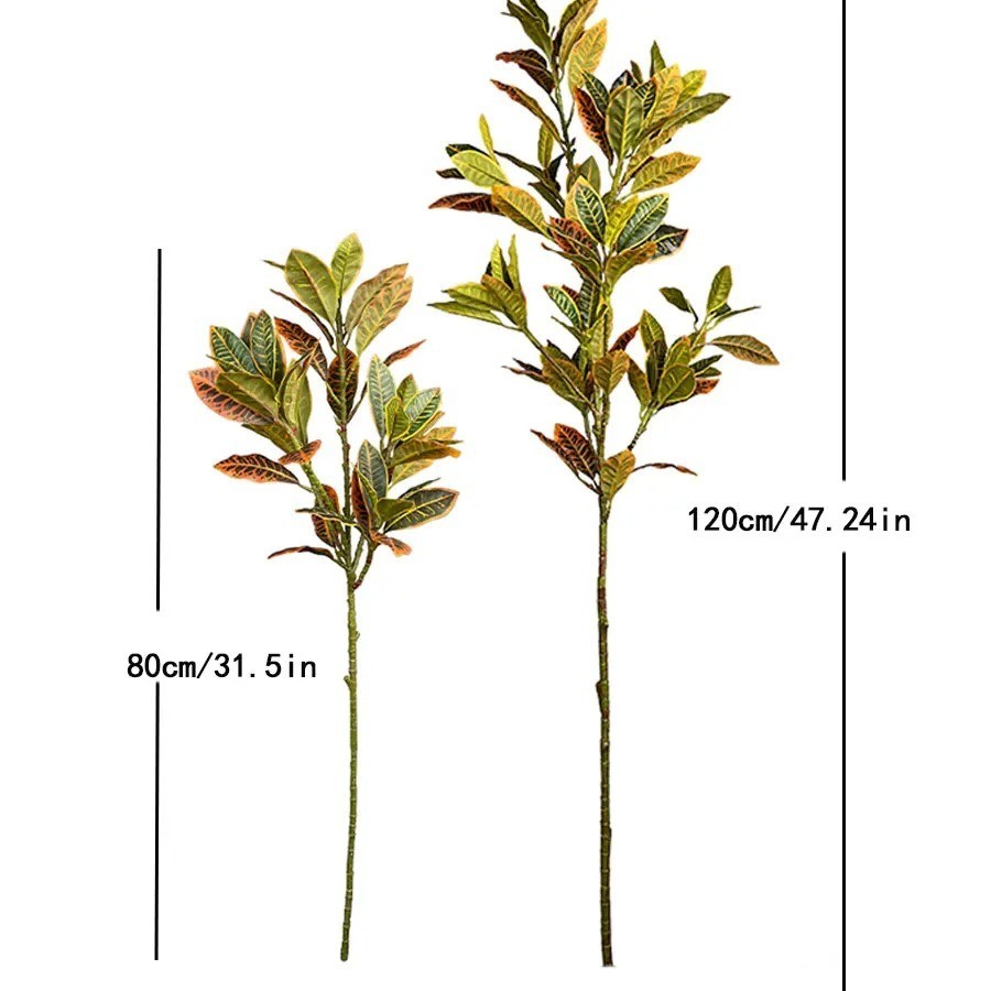 120cm Large Fake Ficus Tree Artificial Tropical Rubber Plants Plastic Codiaeum