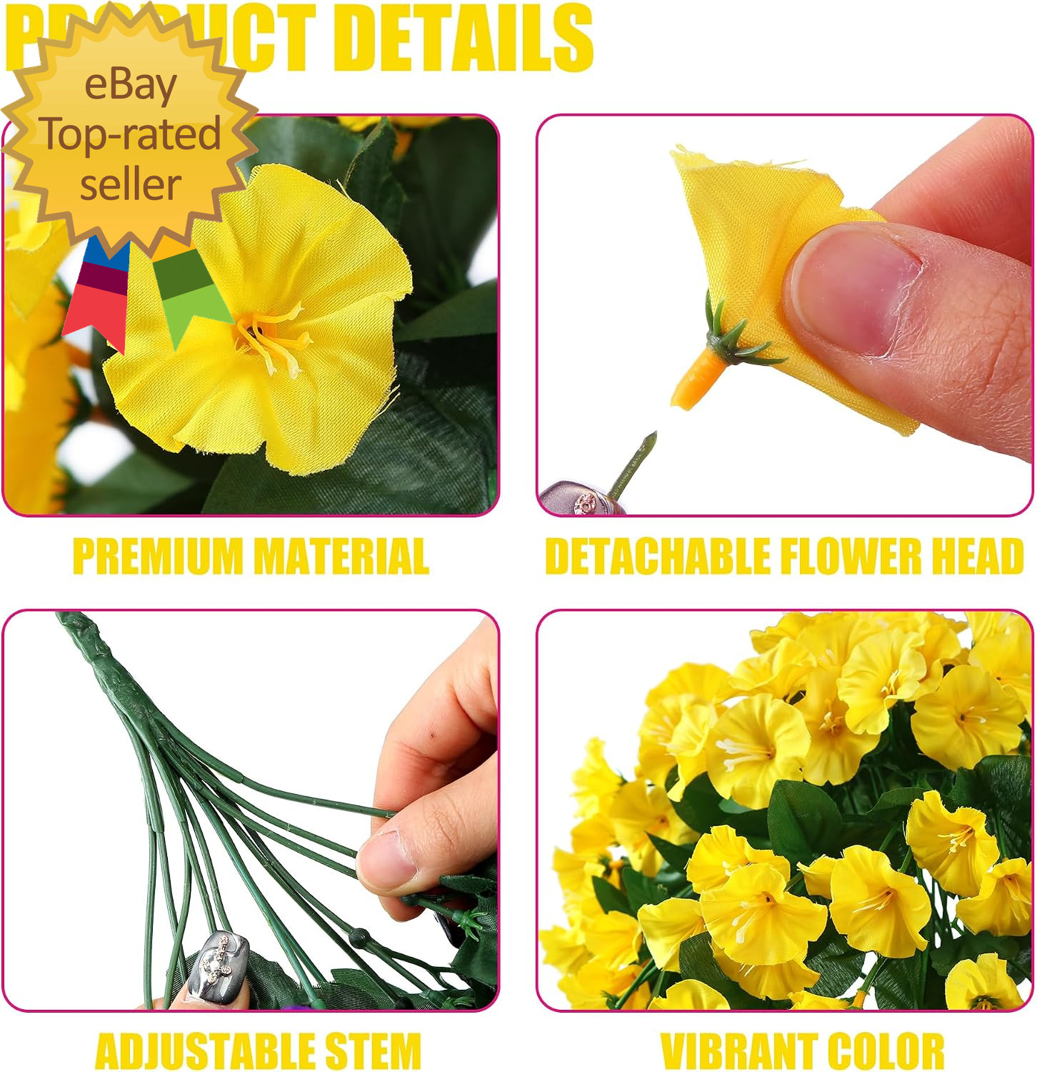 Artificial Fake Hanging Flowers Plants for Outdoor outside Spring Summer