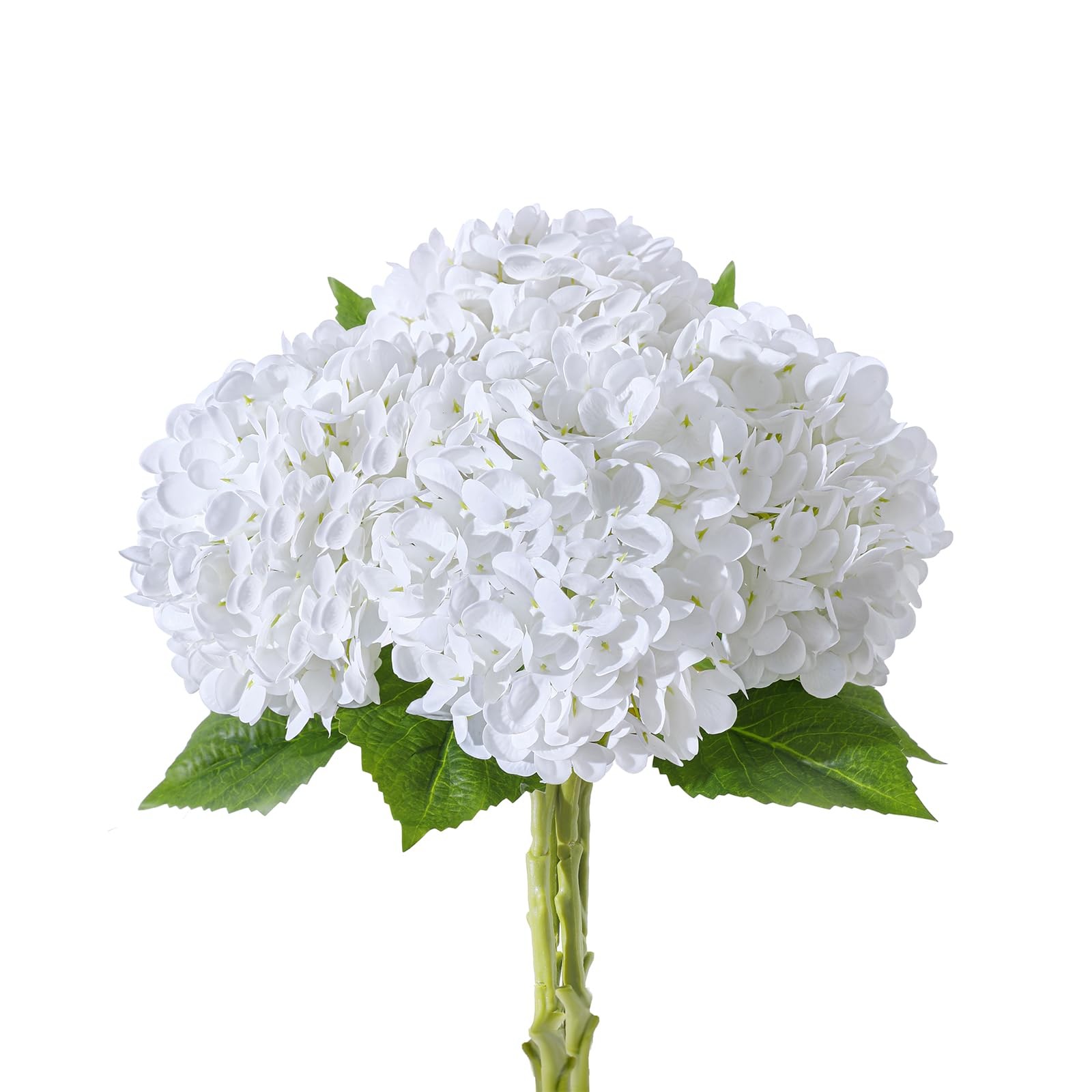 4 Pcs Artificial Hydrangea Silk Flowers with Stems, 19.7″ White Faux Hydrange…