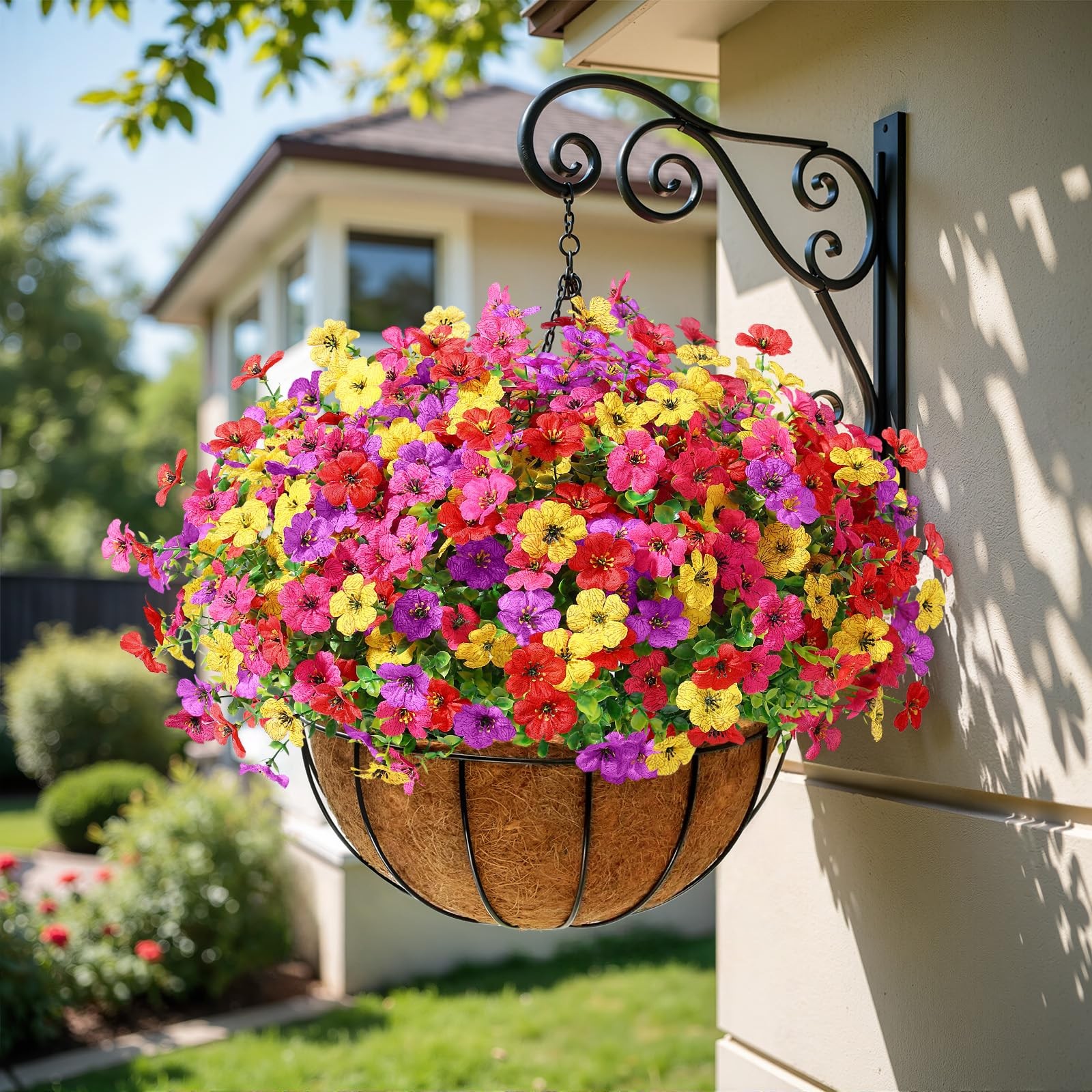 Alupssuc 24 Bundles Artificial Flowers for Outdoors Decoration, UV Resistant …