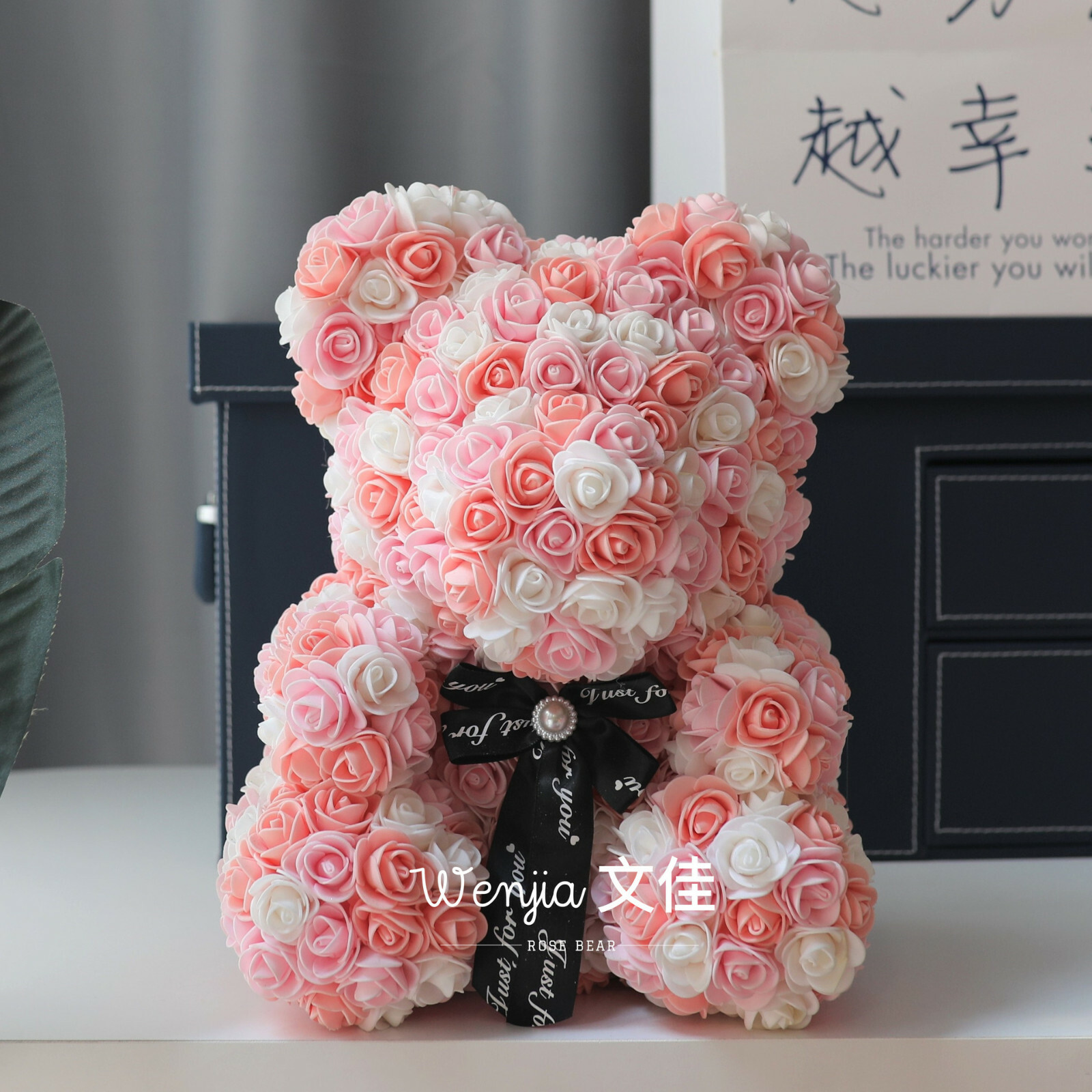 15″ Artificial Rose Teddy Bear Birthday Valentine’s Day Gift for Girlfriend Wife