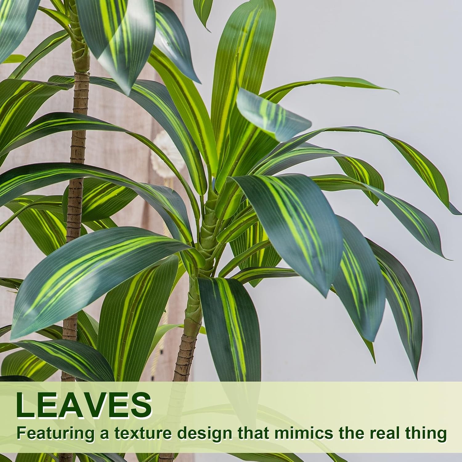 Dracaena Tree 6FT Artificial 72in Tall Faux Dracaena Tree W/ 15.7 White Planter