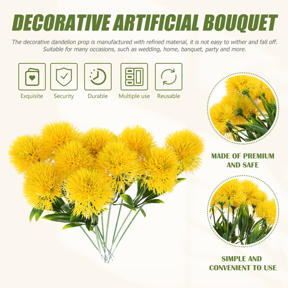 10 Pcs Simulated Dandelion Ornaments Adornment Paperweight