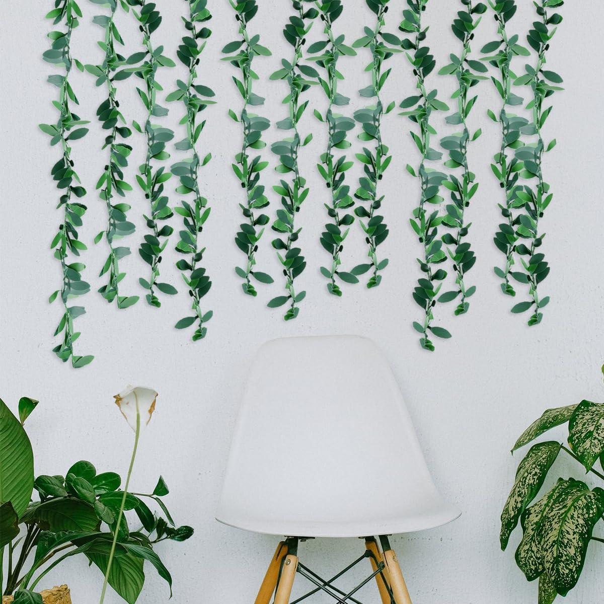 Fake Ivy Vine Boxwood Garland Green Leaves Ribbon Wire Greenery Artificial Mine