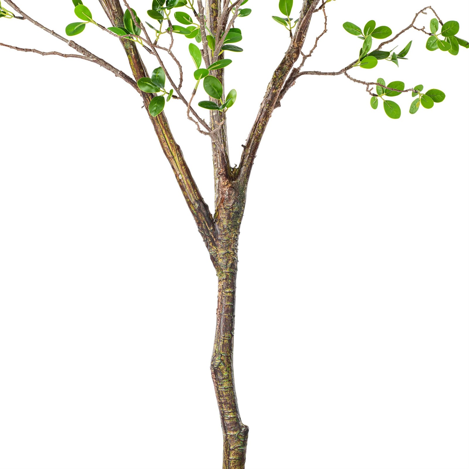 Pemberly Row 72″ Artificial Milan Leaf Tree in Black Planters Pot