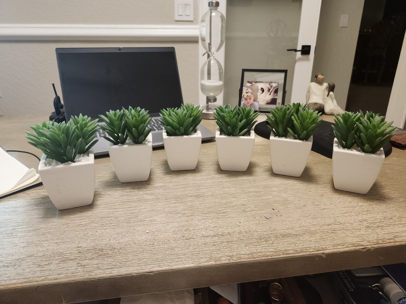 Artificial Plants with White Square Vase Small Artificial Tree