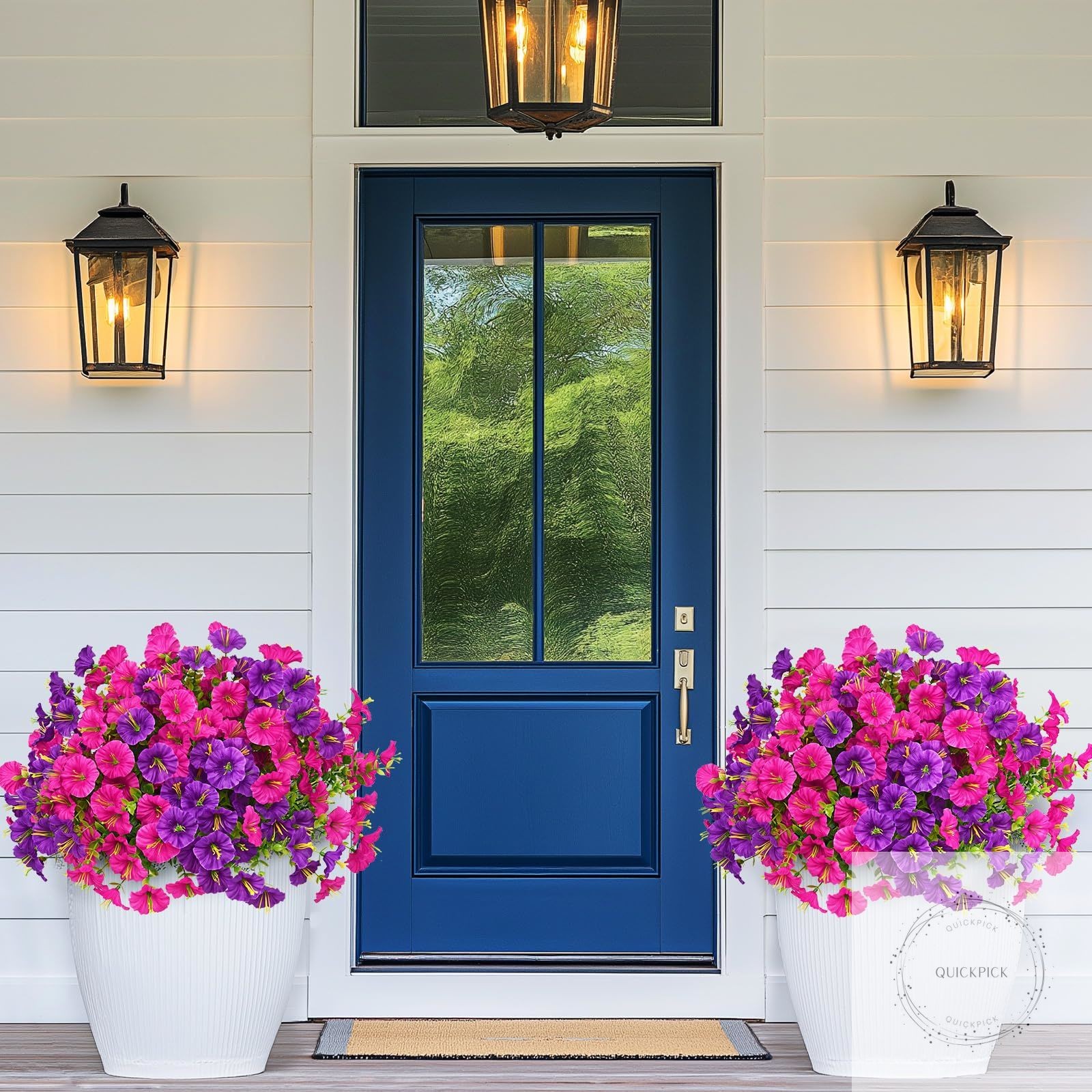12 Bundles Look Real Artificial Flowers for Outdoors, Realistic Fake Outdoor Flo