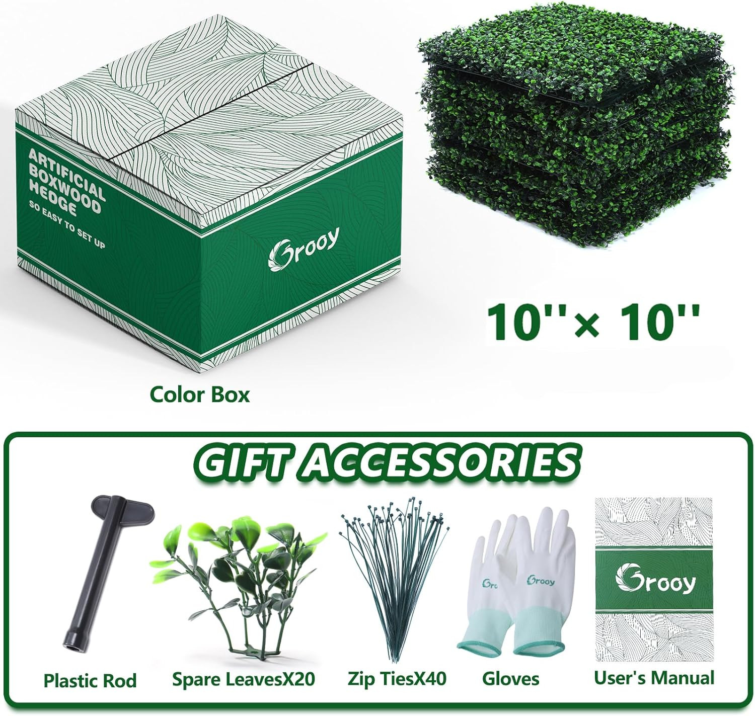 16PCS Artificial Boxwood Panels for Privacy Hedge & Greenery Decor