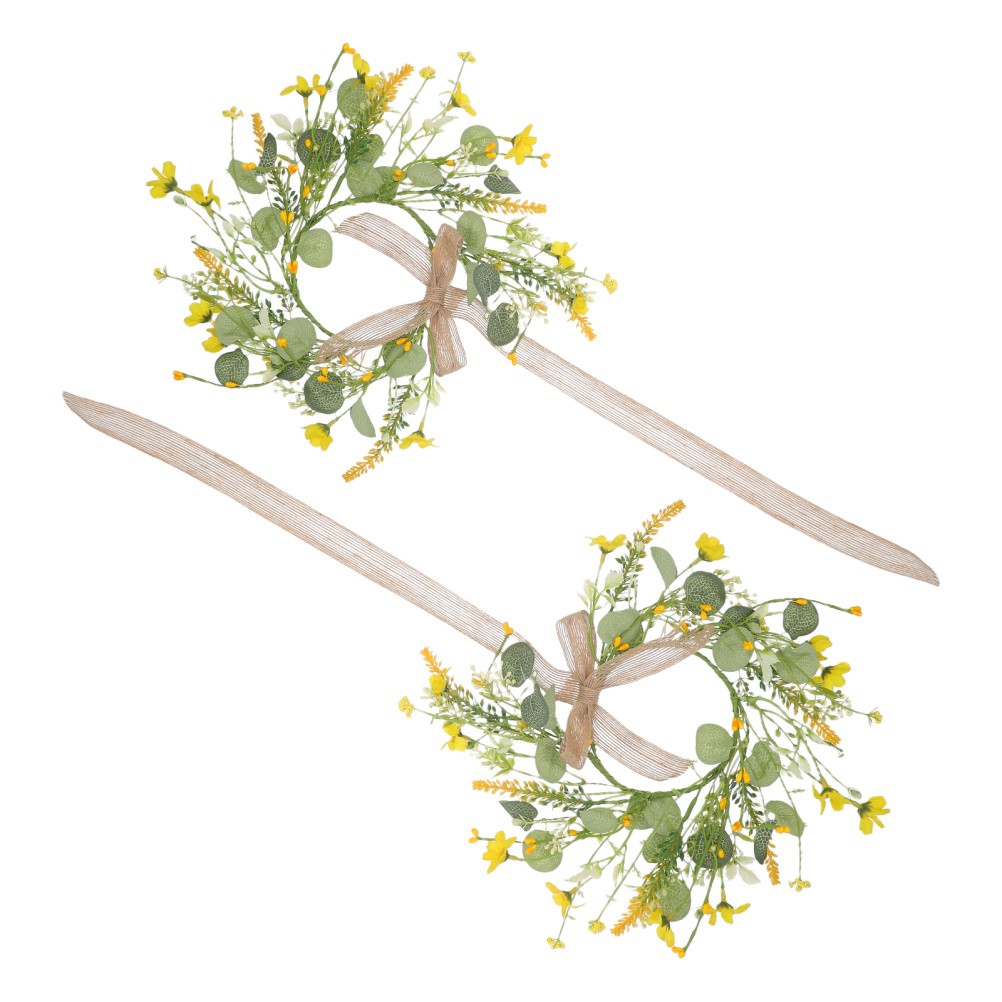 2Pcs Elegant Spring Garland Decoration with Faux Flowers for Home and Office