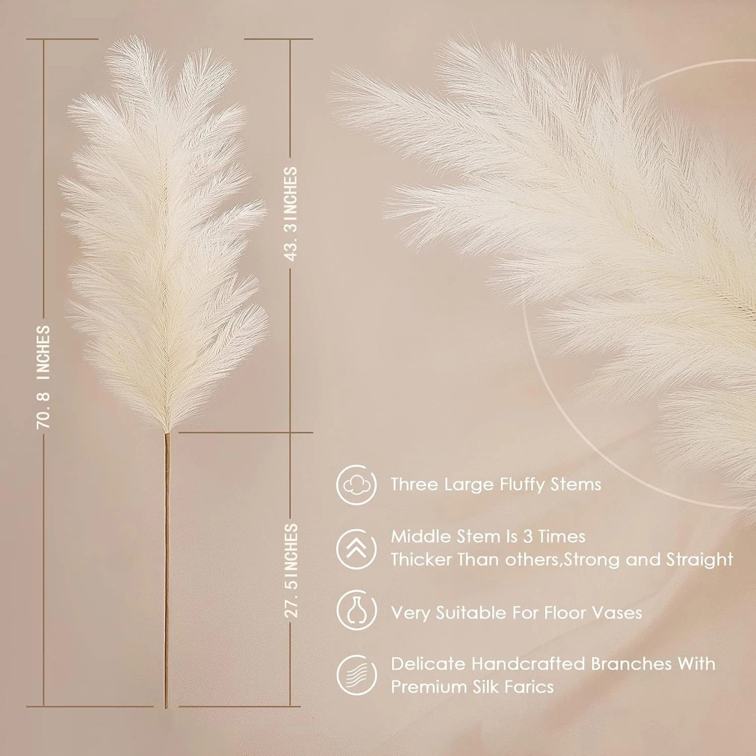 Tall 71 Inch Faux Grass Decor – Fluffy Silk Wedding Filler