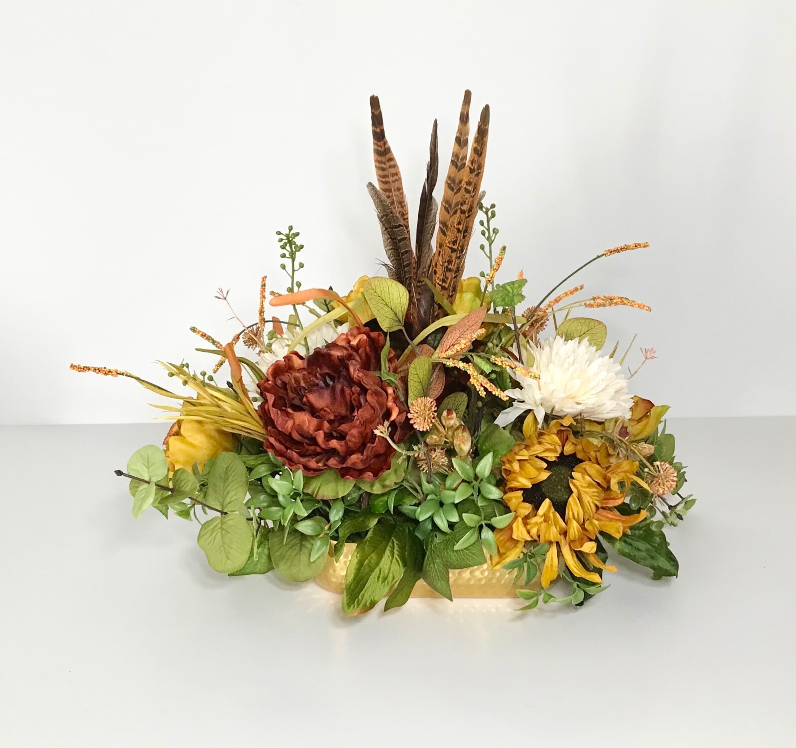 FALL EARTH TONE COLORS FLOWERS THANKSGIVING CENTERPIECE TABLE DECORATION GIFT