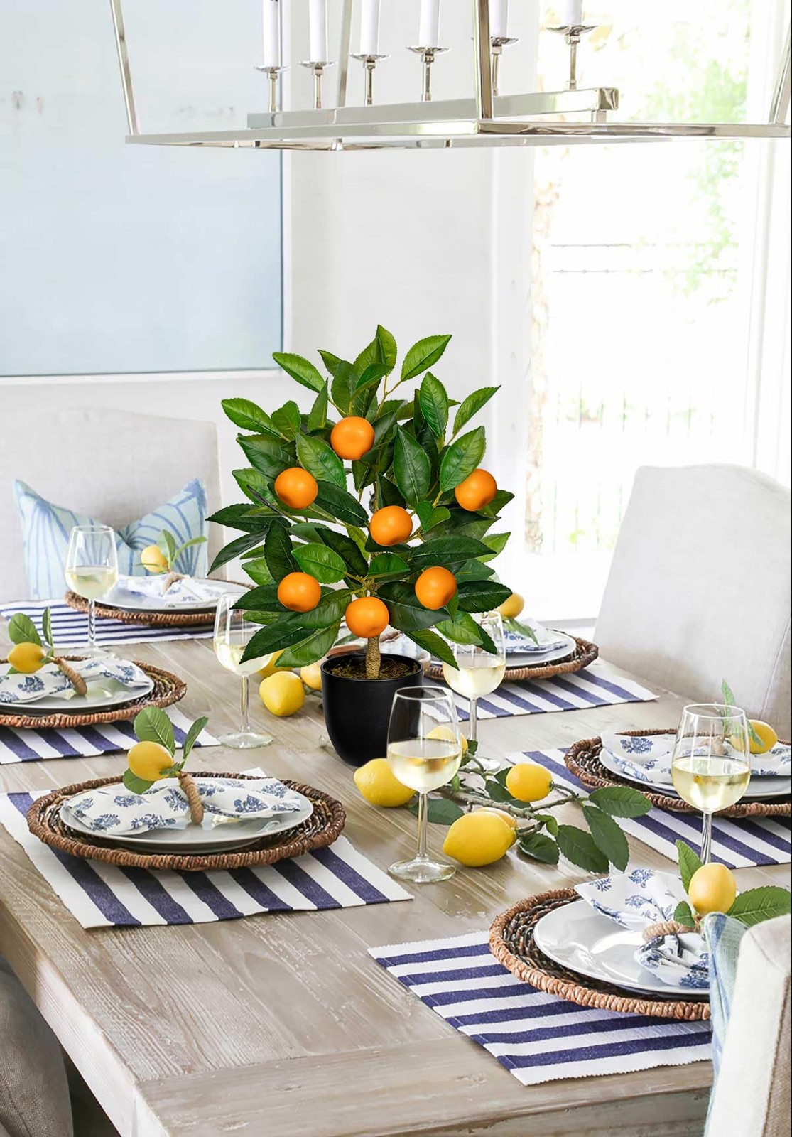 Artificial Potted Plants 15.7 inches Fake Orange Tree Artificial Citrus Fruit…