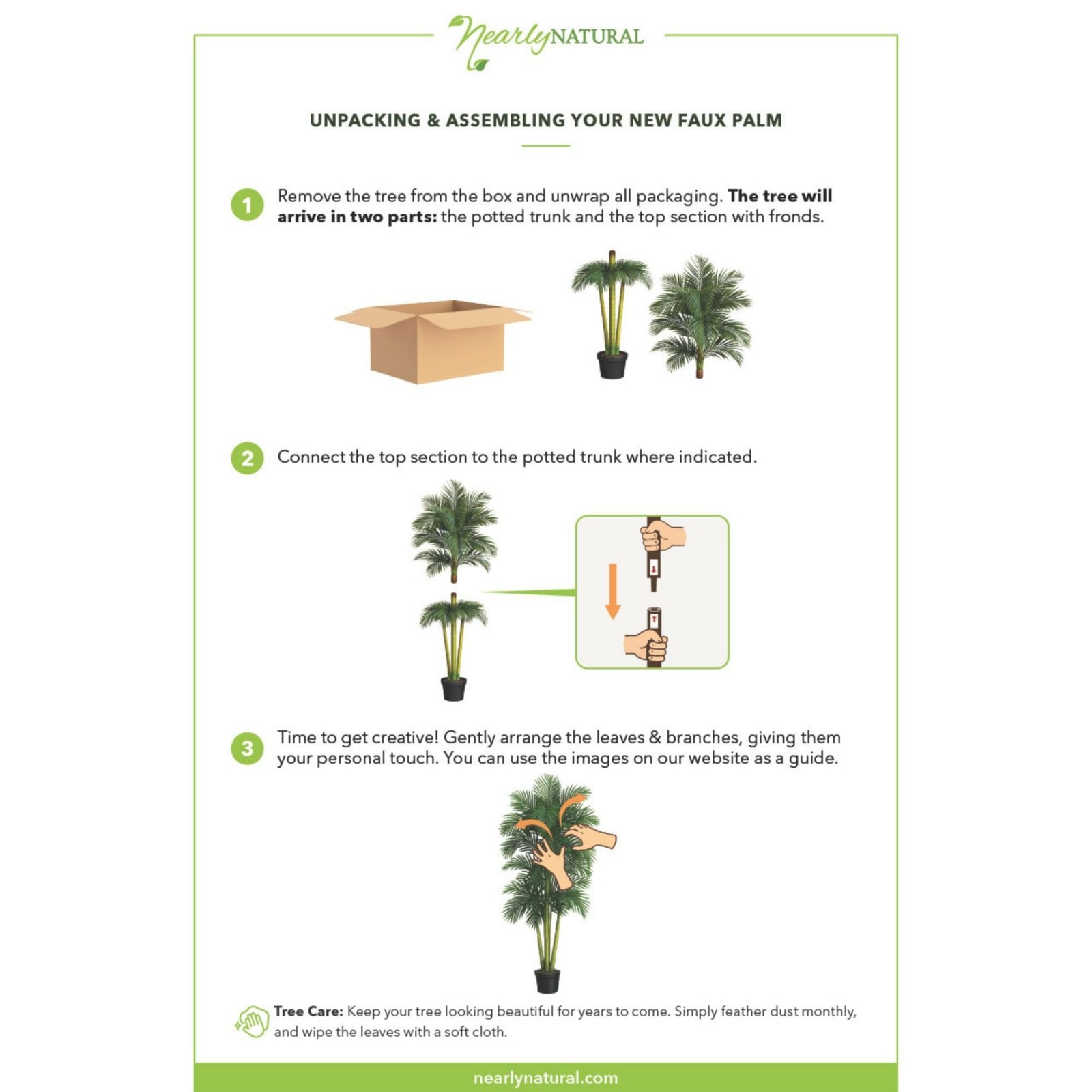 6.5ft Artificial Golden Cane Palm Tree – Lifelike Silk Indoor Plant, Low-Mainten