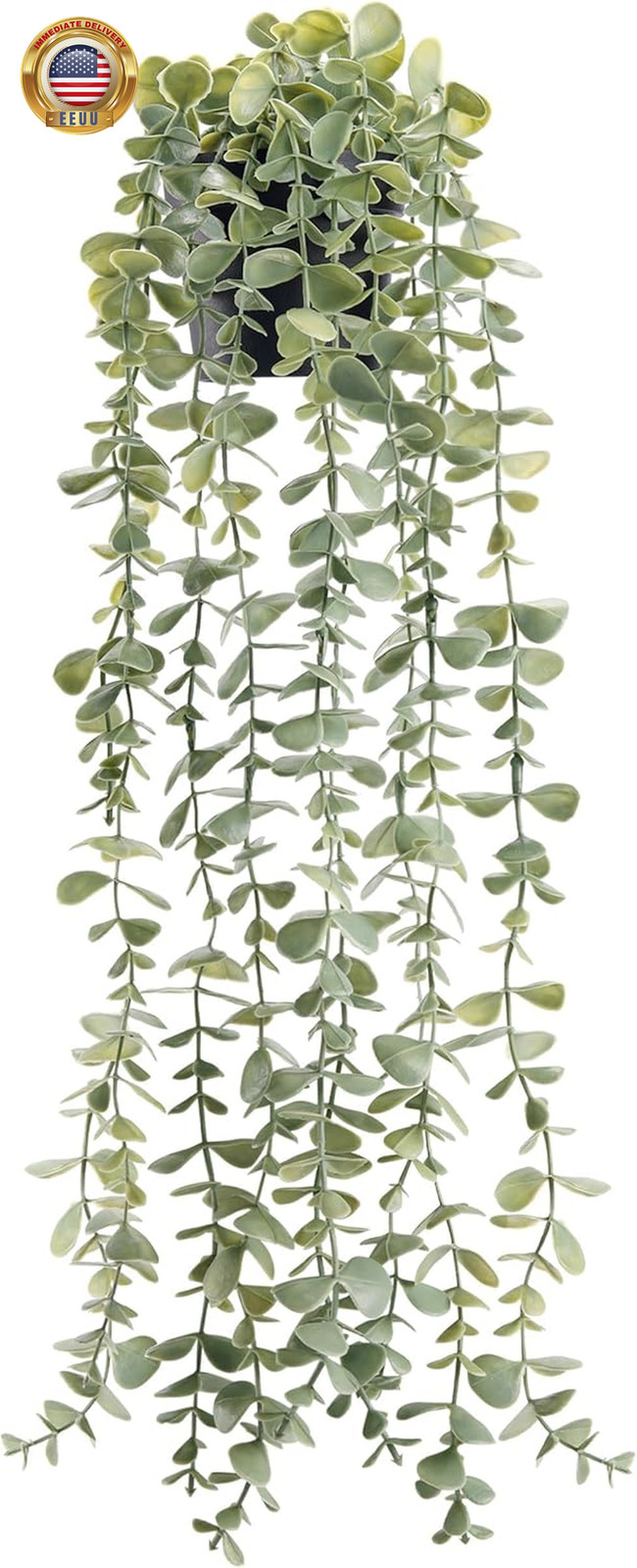 1Pcs Fake Plants Hanging Artificial Potted Faux Eucalyptus Plants for Modern Boh