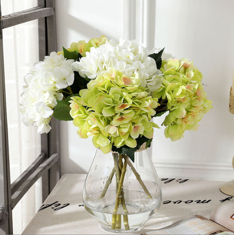 5 pcs Hydrangea Artificial 18″ Royal Real Touch Hydrangea Heads with Stems