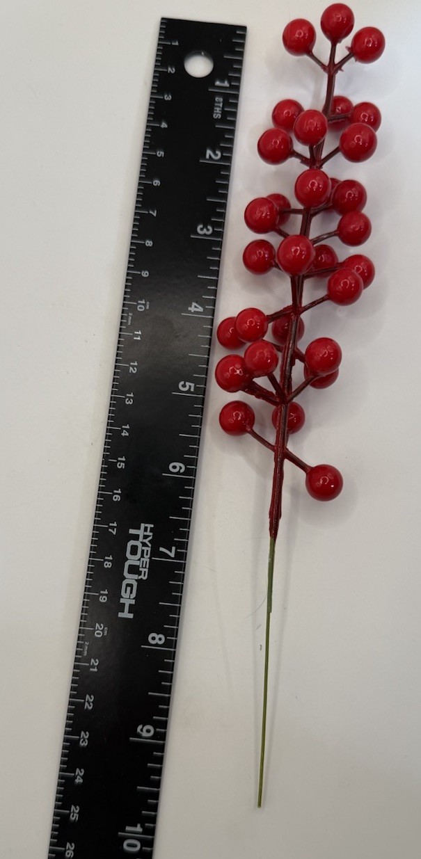 60 PCS Artificial Christmas Picks Faux Eucalyptus Stems Red Holly Berry Picks