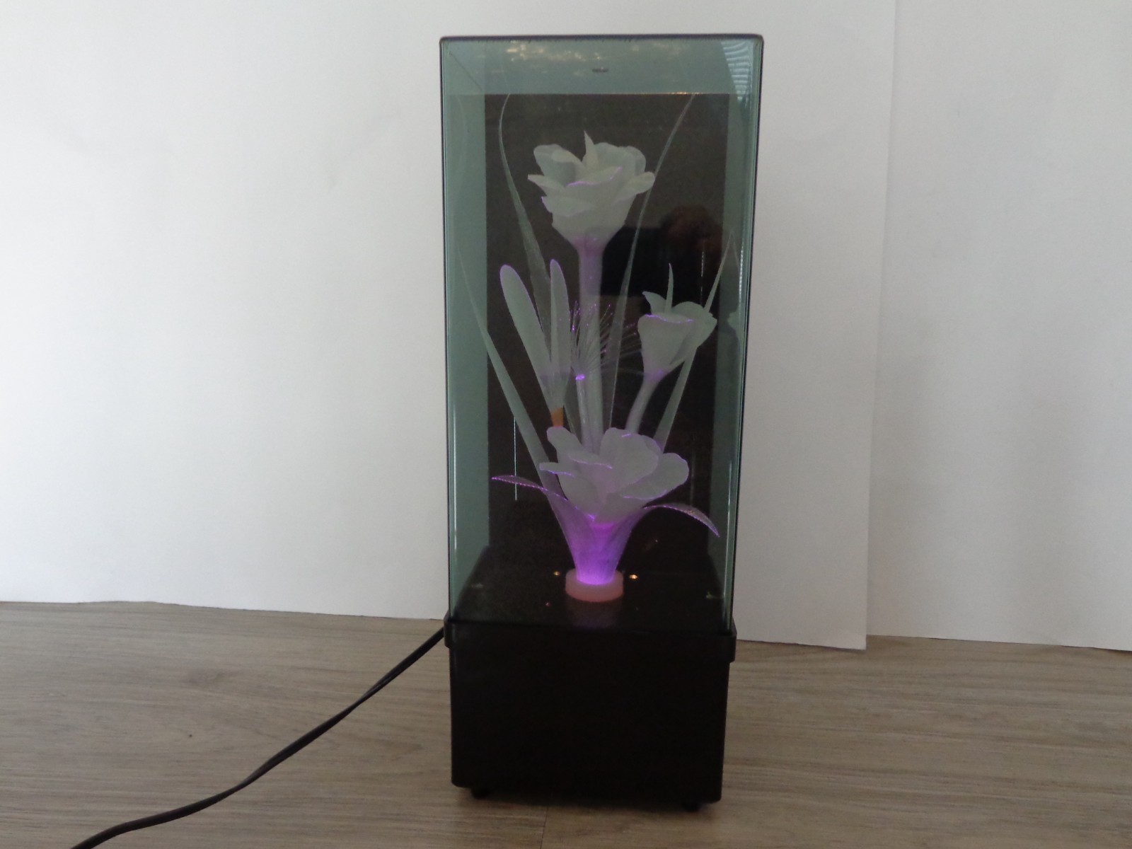 Fiber Optic Musical Encased Flower Box Color Changing 80s 90s VTG Retro Decor