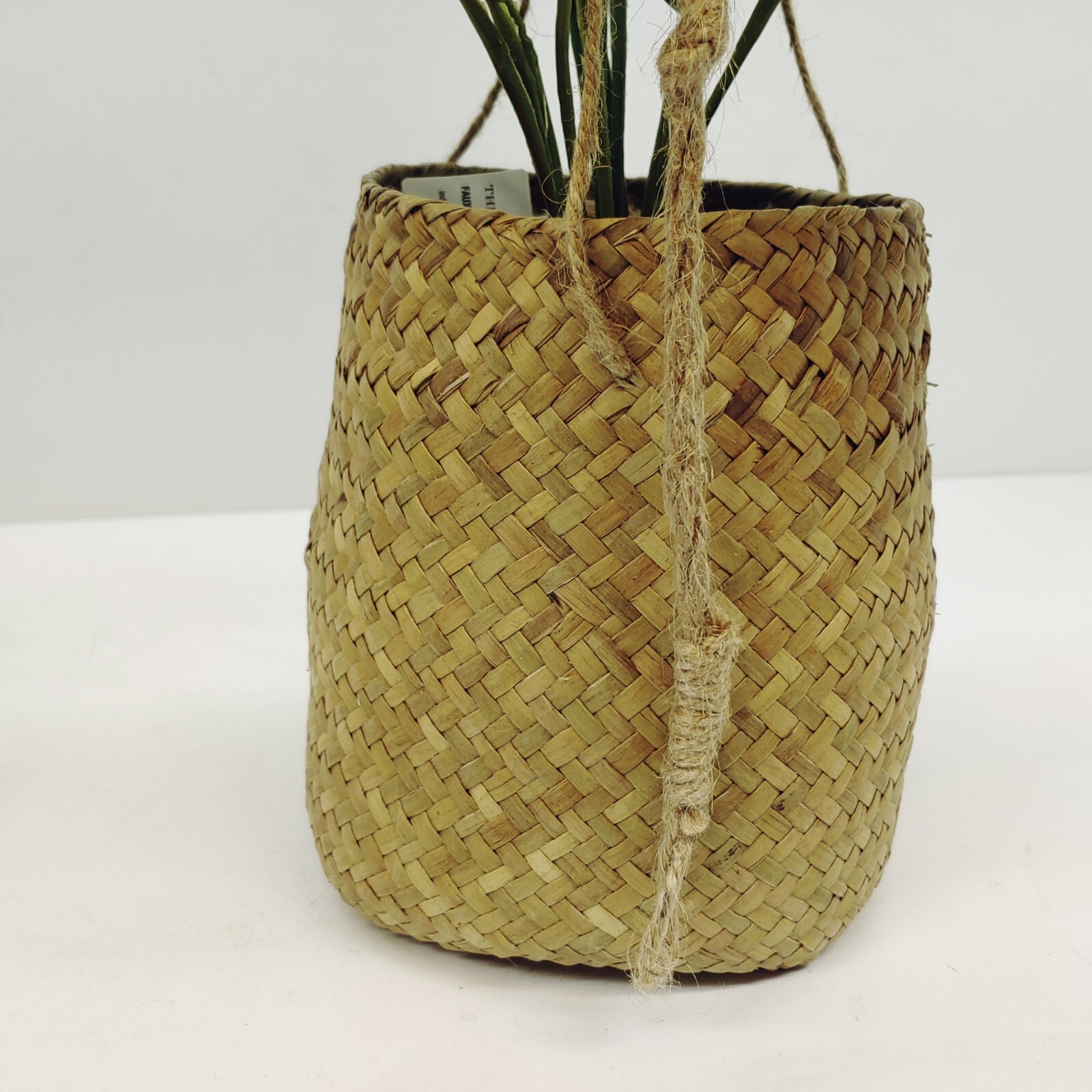 Threshold Faux Hanging Plant Woven Basket Peacock Plant
