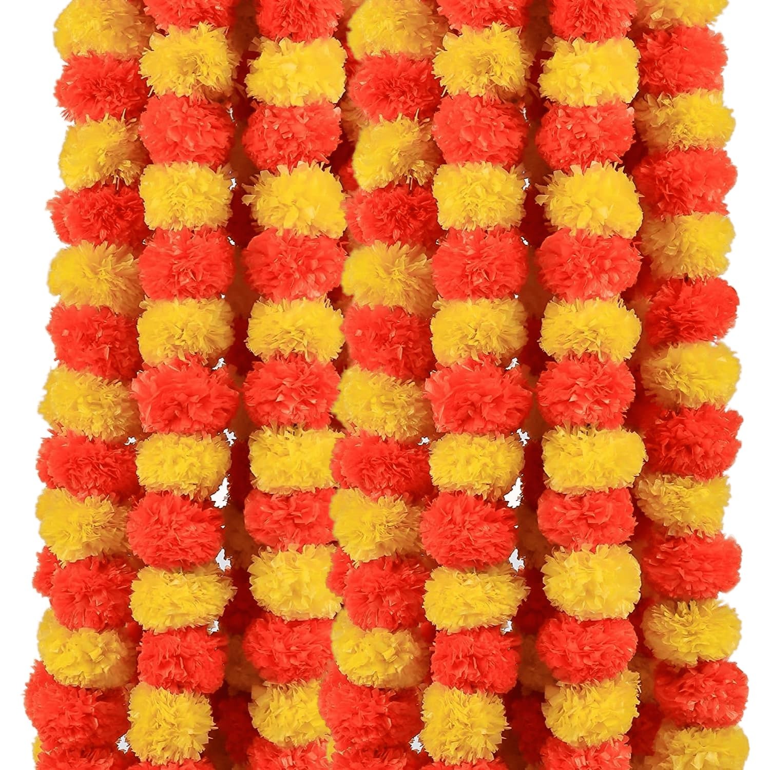 Artificial Marigold Flowers Garlands For Home Office Temple Diwali Decoration D4