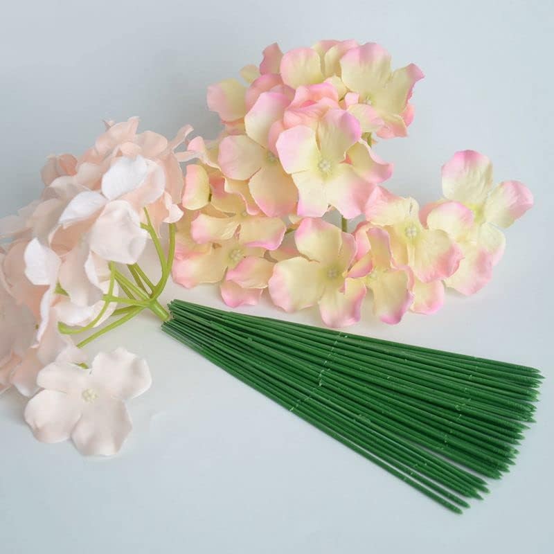 100 pcs Floral Stem Wire – Plastic Artificial Flower Green Stem Rod – Plant