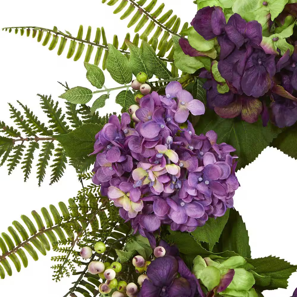 24 In. Artificial Hydrangea Berry Wreath