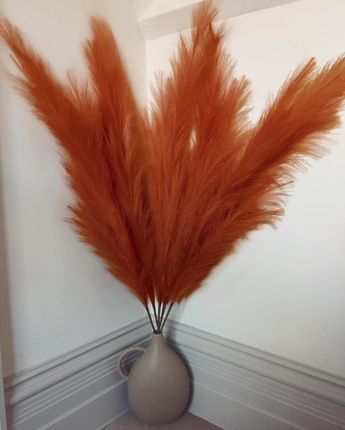 Faux Pampas Grass, 3PCS Large Tall 43” Fluffy Artificial Fake Pompous Grass for