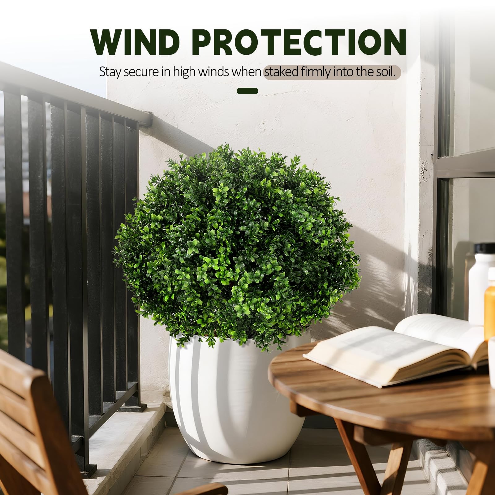 Artificial Boxwood Topiary Tree, 25 Inch 2 Set Outdoor Faux Boxwood Bush Plan…