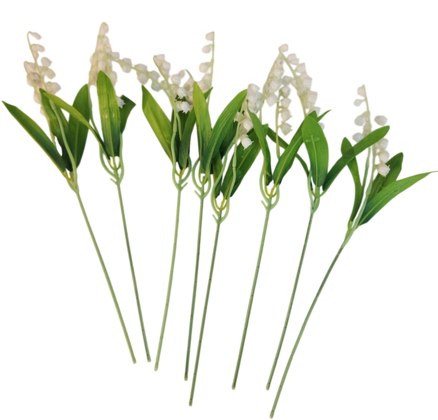 Artificial Lily Of The Valley Flowers 8 Stem Bunch Faux White Floral Bouquet Rea