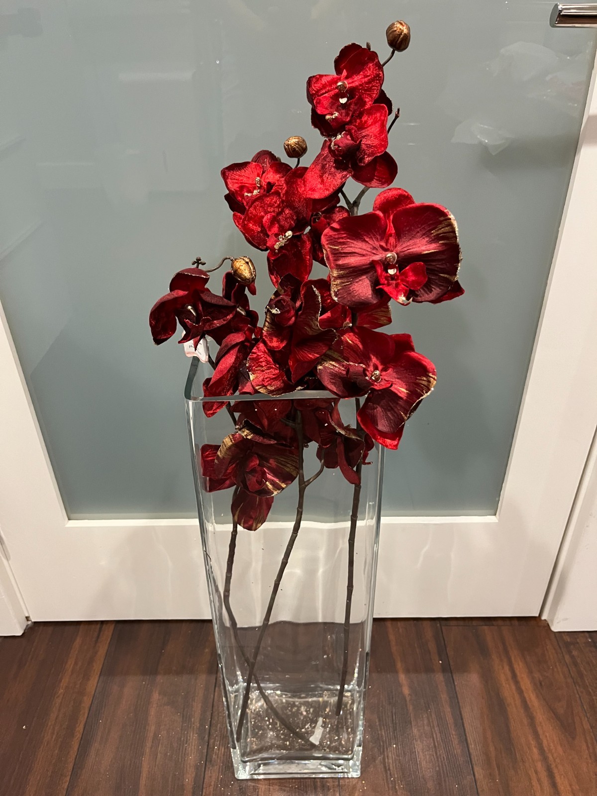Red Velvet Phalaenopsis Orchid Stems – Approximately 30” Faux Flower Stem