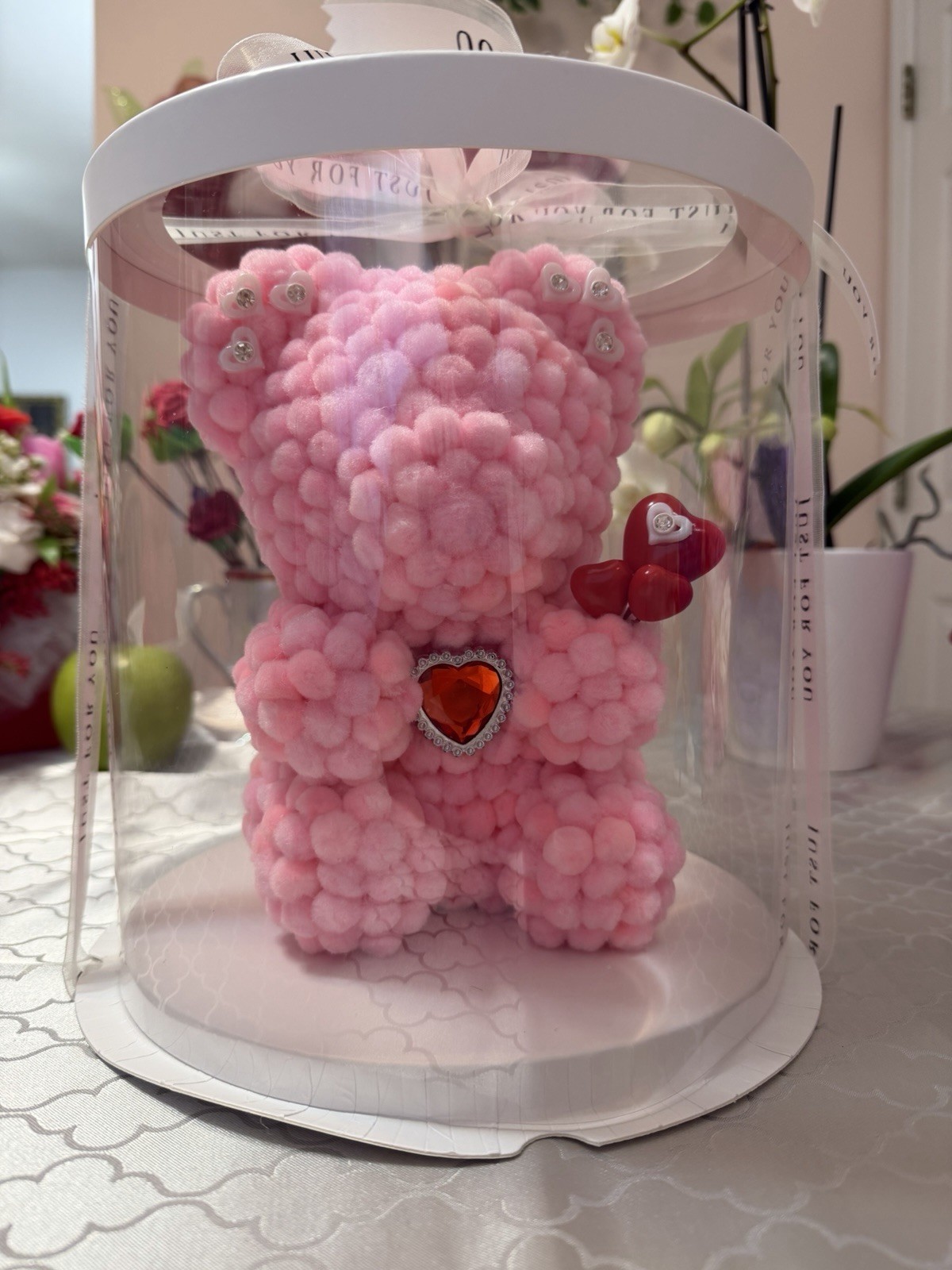 Adorable Pink Marshmallow Teddy Bear 9″-Unique Handmade Gift for Mother’s Day