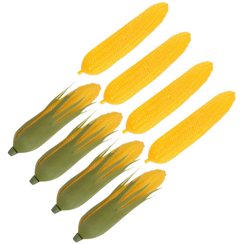 8Pcs Assorted Color Simulated Corn Models Reusable Plastic for Display and Decor