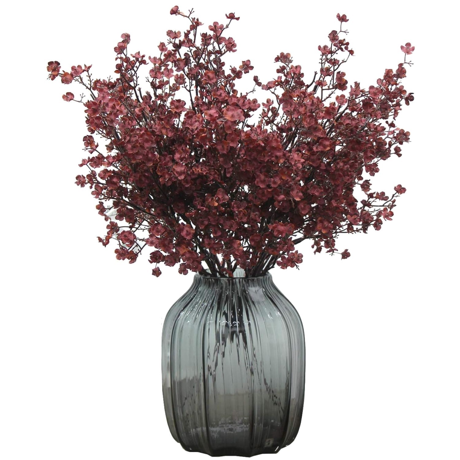 Burgundy Baby’s Breath Silk Flowers – Set of 6