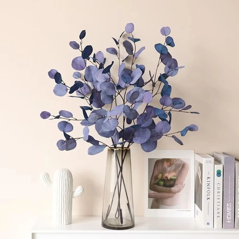 Artificial Eucalyptus Long Stem Leaves Money Plant Wall Home Wedding Decor