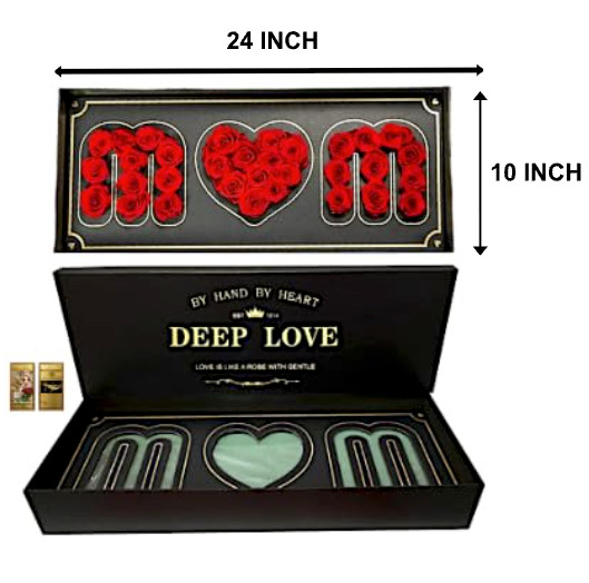 24 Inch MOM ~ I LOVE U ~ DAD Luxury Floral Gift Box, w/Fresh Flower Foam