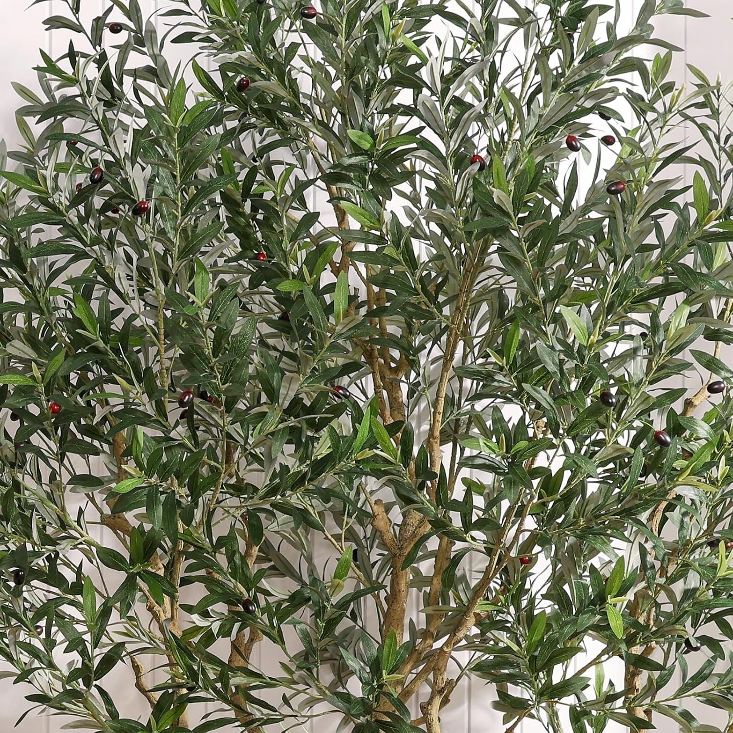 Olive Tree Artificial Indoor 8FT Tall Faux Olive Tree with 18in White Planter