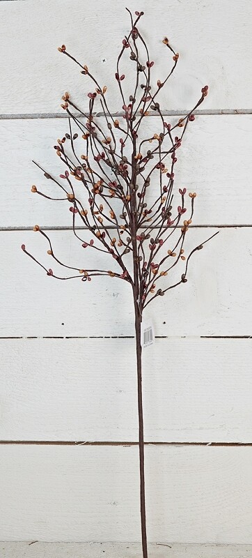Floral Sprays (Set/2) Mauve Tea Stain Brown Pip Berries Primitive Decor 26 inch
