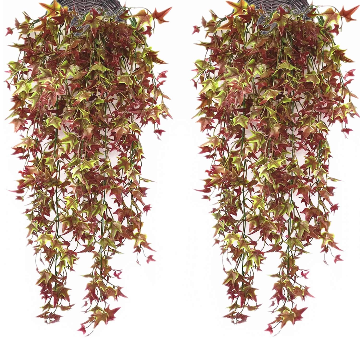 Artificial Hanging Vine, Faux Vines Ivy Leaves Outdoor Fake Hanging Plants Lu…