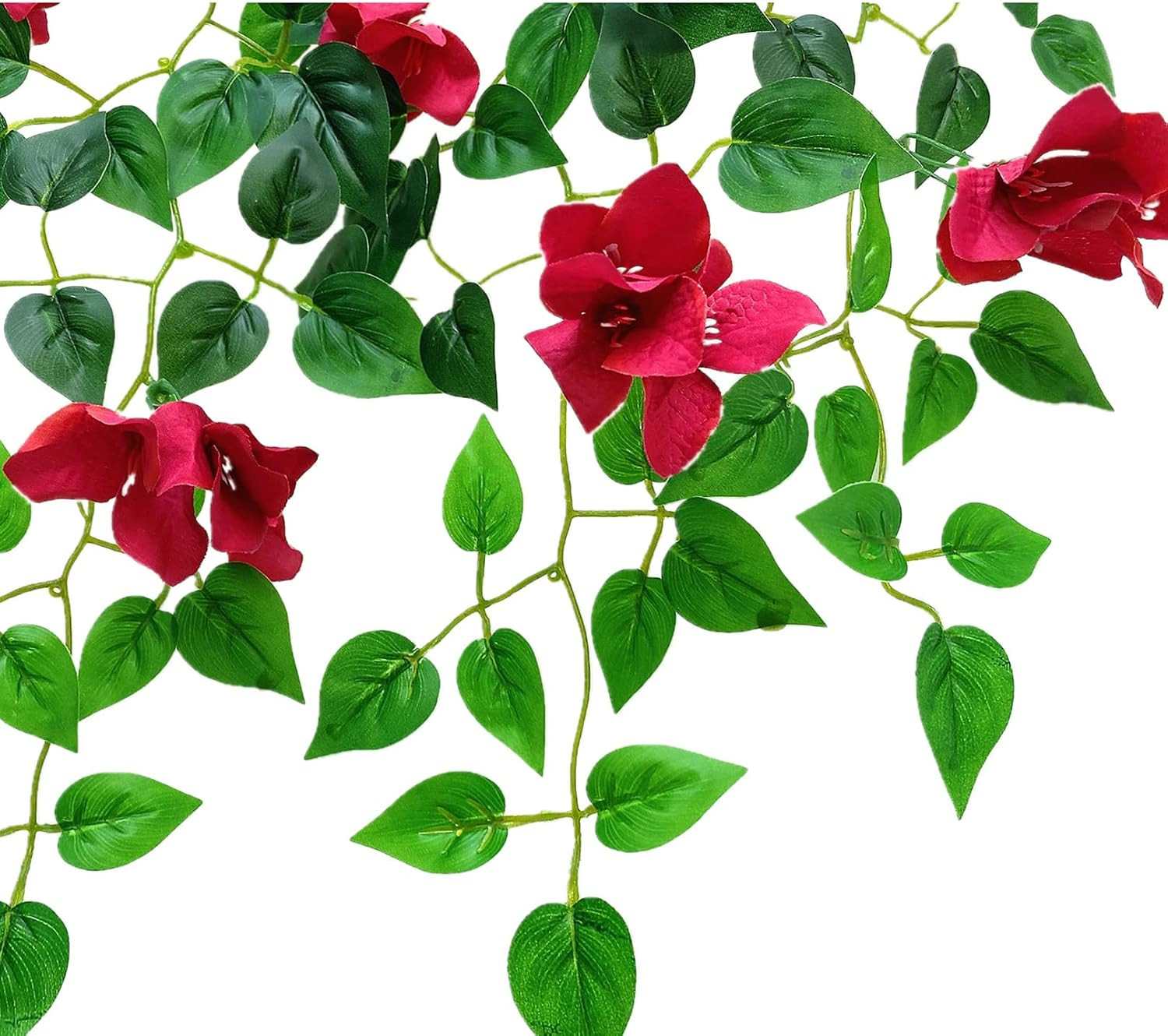 Magrowie Pack of 4Pcs Artificial Hanging Bougainvillea Silk Plastic Flower Vines