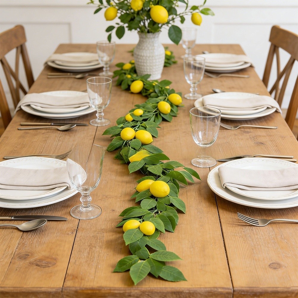 Artificial Lemon Vine with Detailed Craftsmanship for Modern Farmhouse Style