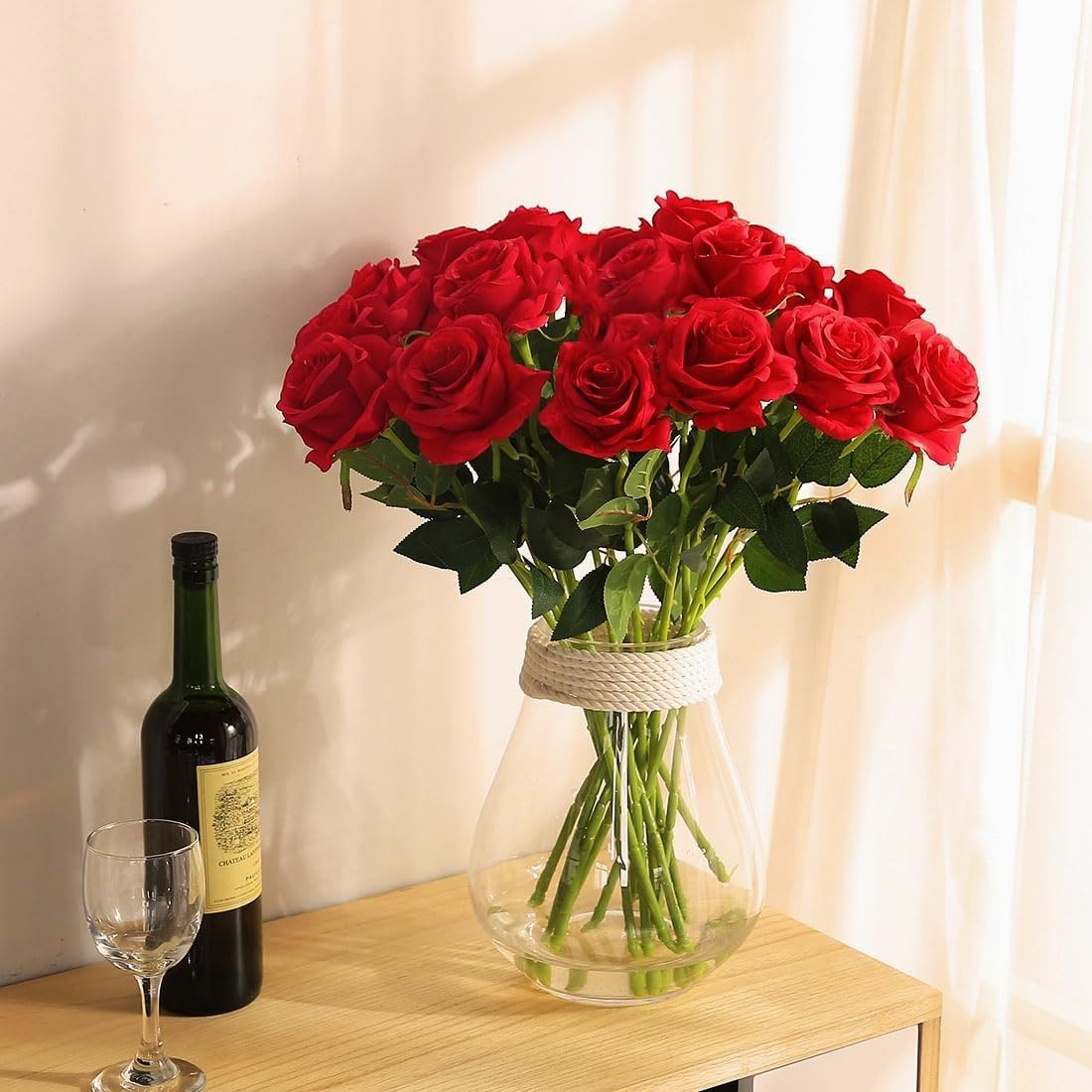 10Pcs Artificial Roses Flowers, Realistic Blossom Roses, Real Touch Silk Rose, S