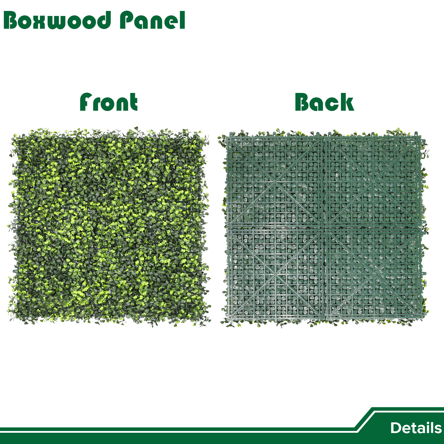 Artificial Boxwood Leaf with cover back Privacy Fence Screen Home Décor Hedge