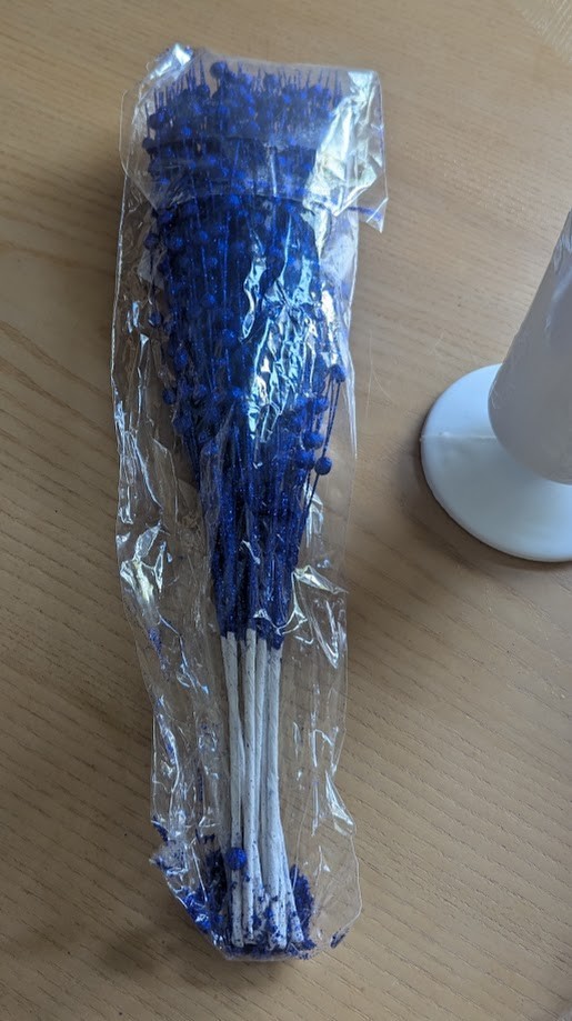 10 Pcs 17” Blue Berry Stems Glitter Picks for Tree Wreath ,Vase, Xmas DIY Decor