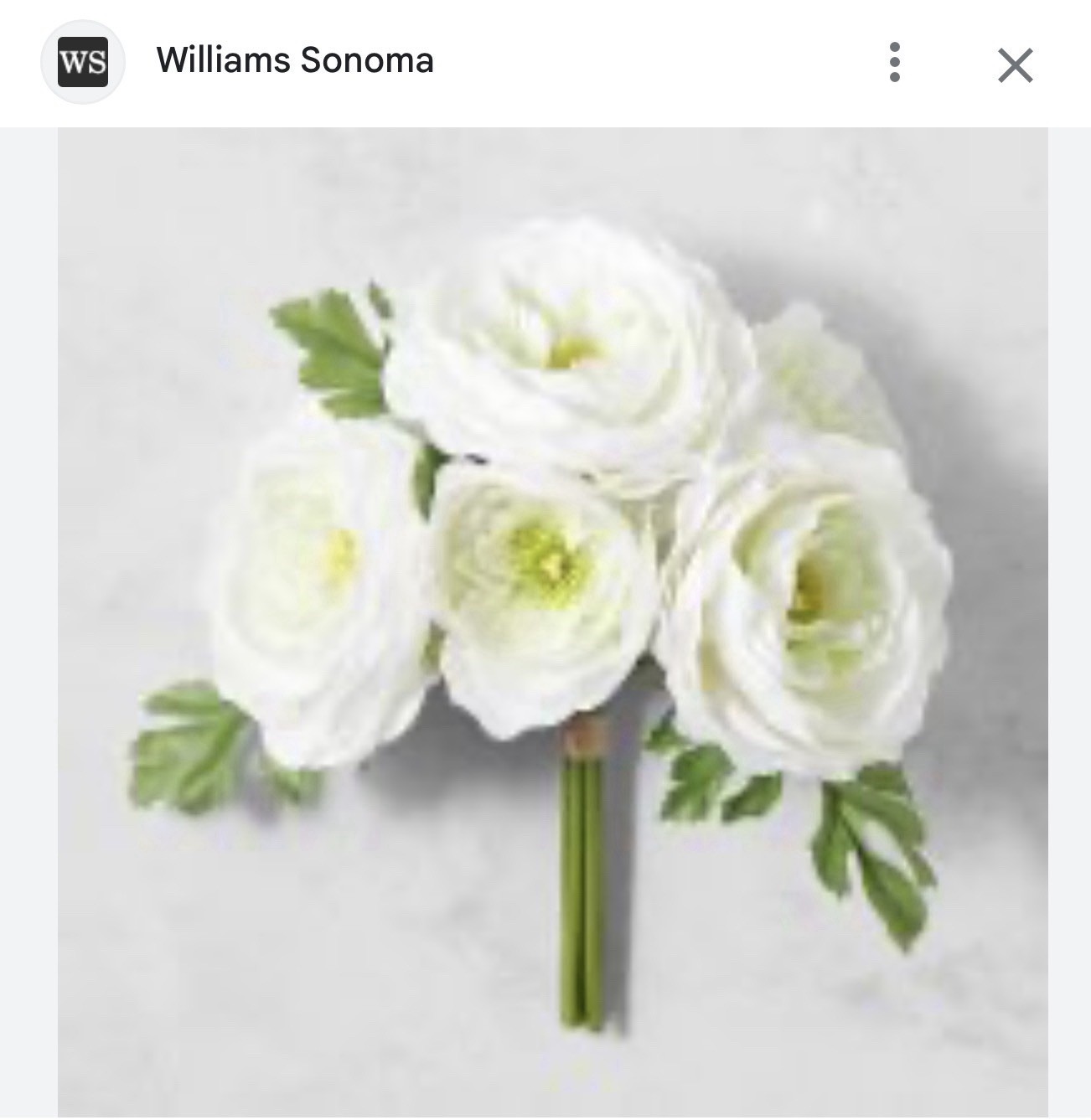 Williams Sonoma Artificial Peonies Silk Flowers Faux Peony Bouquet Floral White