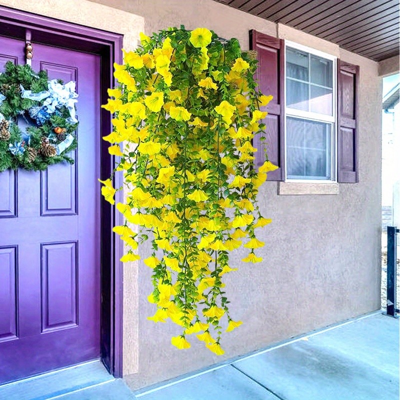 4pcs Artificial Hanging Petunia Garland Fake Trailing Flower Wedding Party Decor