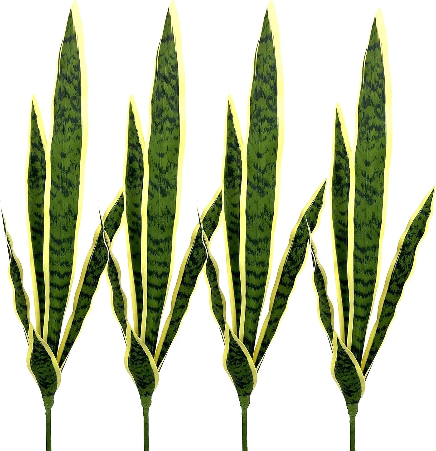 Realistic Faux Sansevieria Plants Set – Home Office Greenery