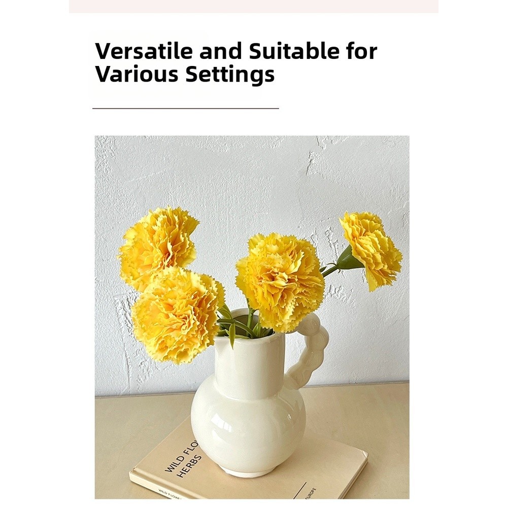 Silk Fabric Carnation Bouquet Artificial Flowers for Interior Design Use