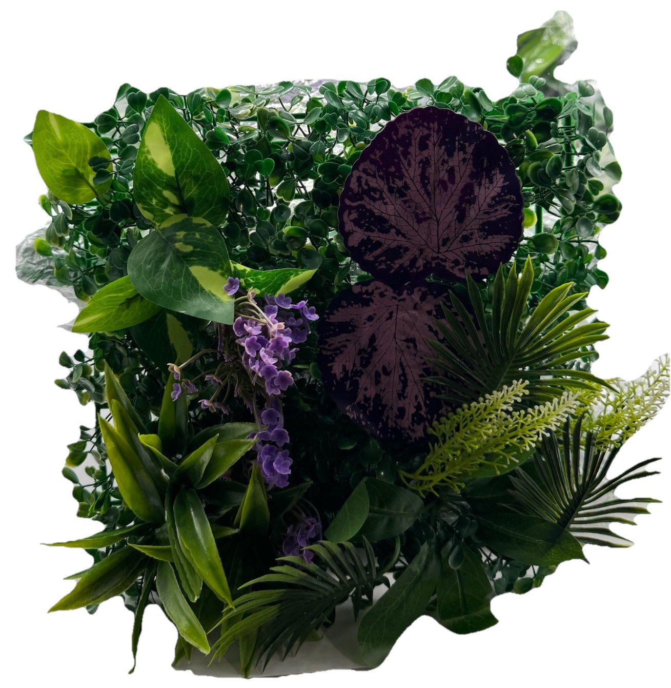 Artificial Green Plant Wall Panels Pack of 2 Faux Grass Flower Decor