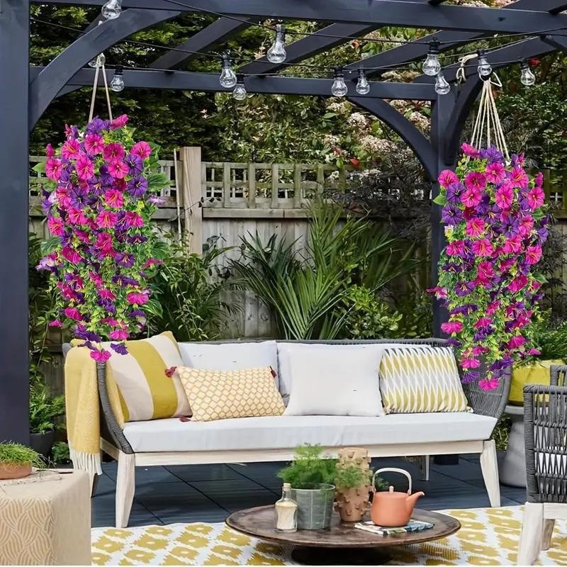 4x Artificial Fake Hanging Flower Vine Plant Wedding Garden Indoor Outdoor Decor