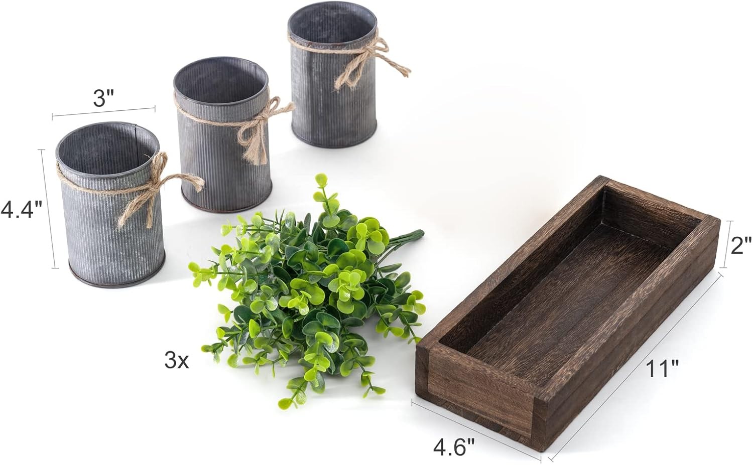 Centerpiece Table Decorations Dining Room Decorative Galvanized Metal Pots &