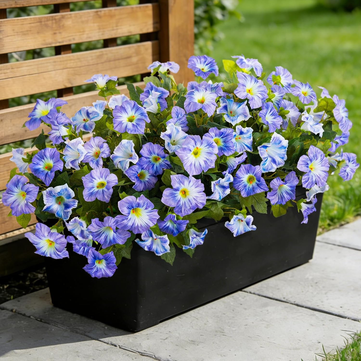 6 Pcs Artificial Petunia Flowers for Outdoor, Fake Spring Petunias Faux Silk Flo